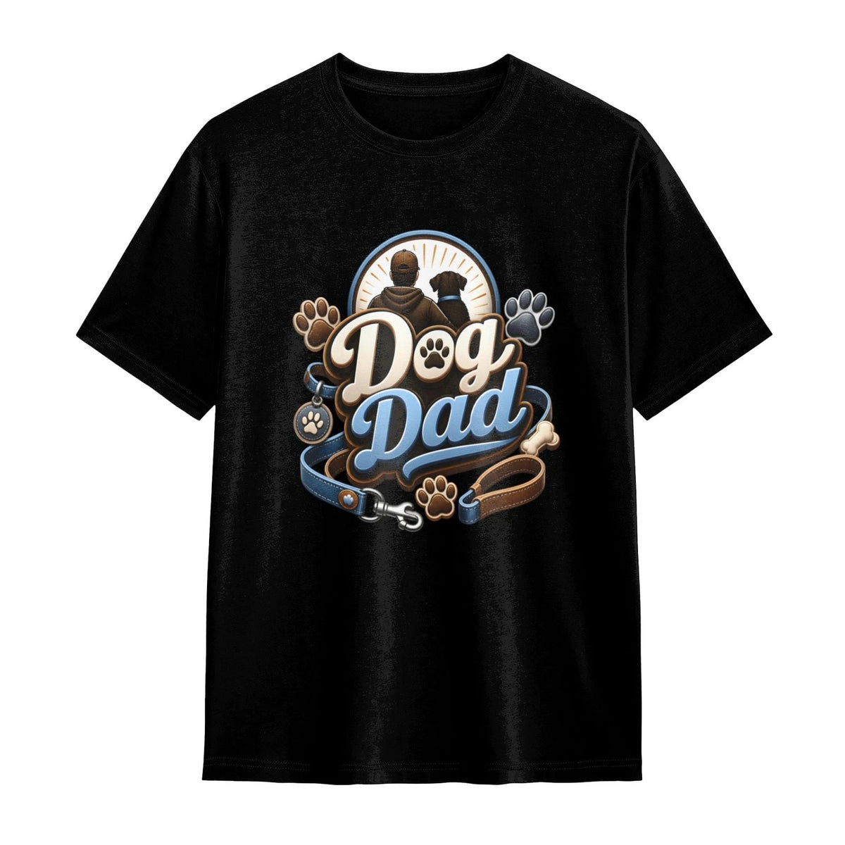 Dog Dad T-Shirt for Men Pet Parent Gift Funny Dog Lover Tee Paw Leash Graphic