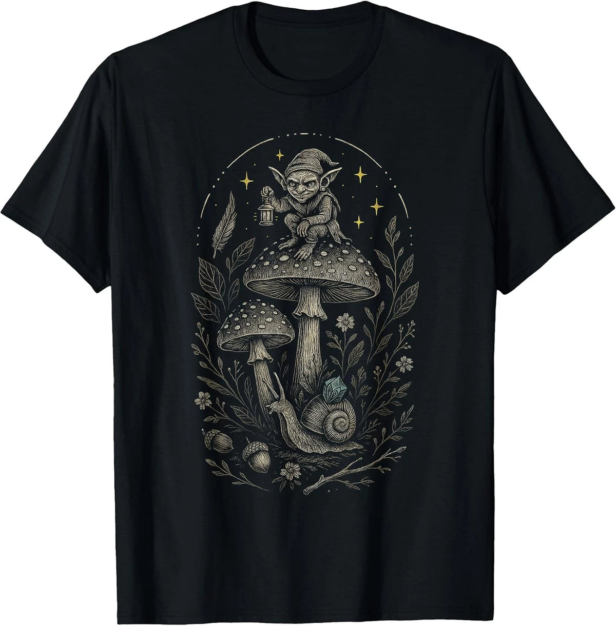 Goblincore Goblin Mushroom Forest Fairycore Vintage Fantasy T-Shirt