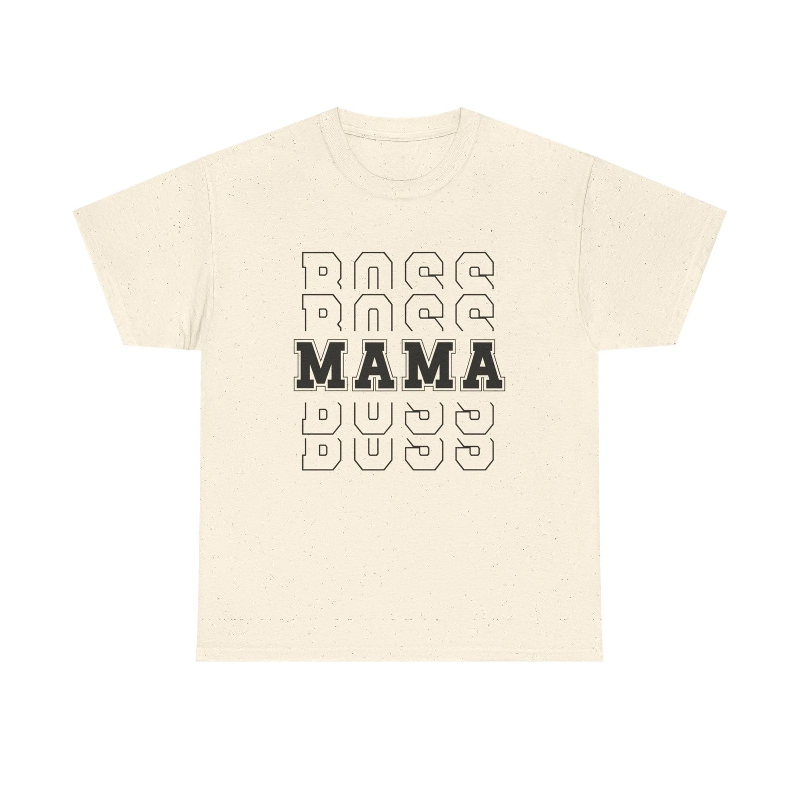 Mama Boss tee | Repeating 'BOSS' outline with bold MAMA graphic