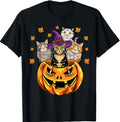Halloween Cat Pumpkin Fall Autumn Vintage 90s Spooky Costume T-Shirt