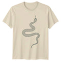 Stylized Serpent Minimalist Tattoo Design T-Shirt Occult Reptile Wildlife