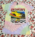 Mellow Mushroom "Delight" Tie-Dye T-shirt, Unisex adult small, Discontinued