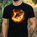 Mens Bass Fish On Fire Motif Cotton T-Shirt Size XS to 5XL
