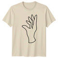 Minimalist Hand Line Art Design T-Shirt Abstract Hand Art Fashion Birthday Gift
