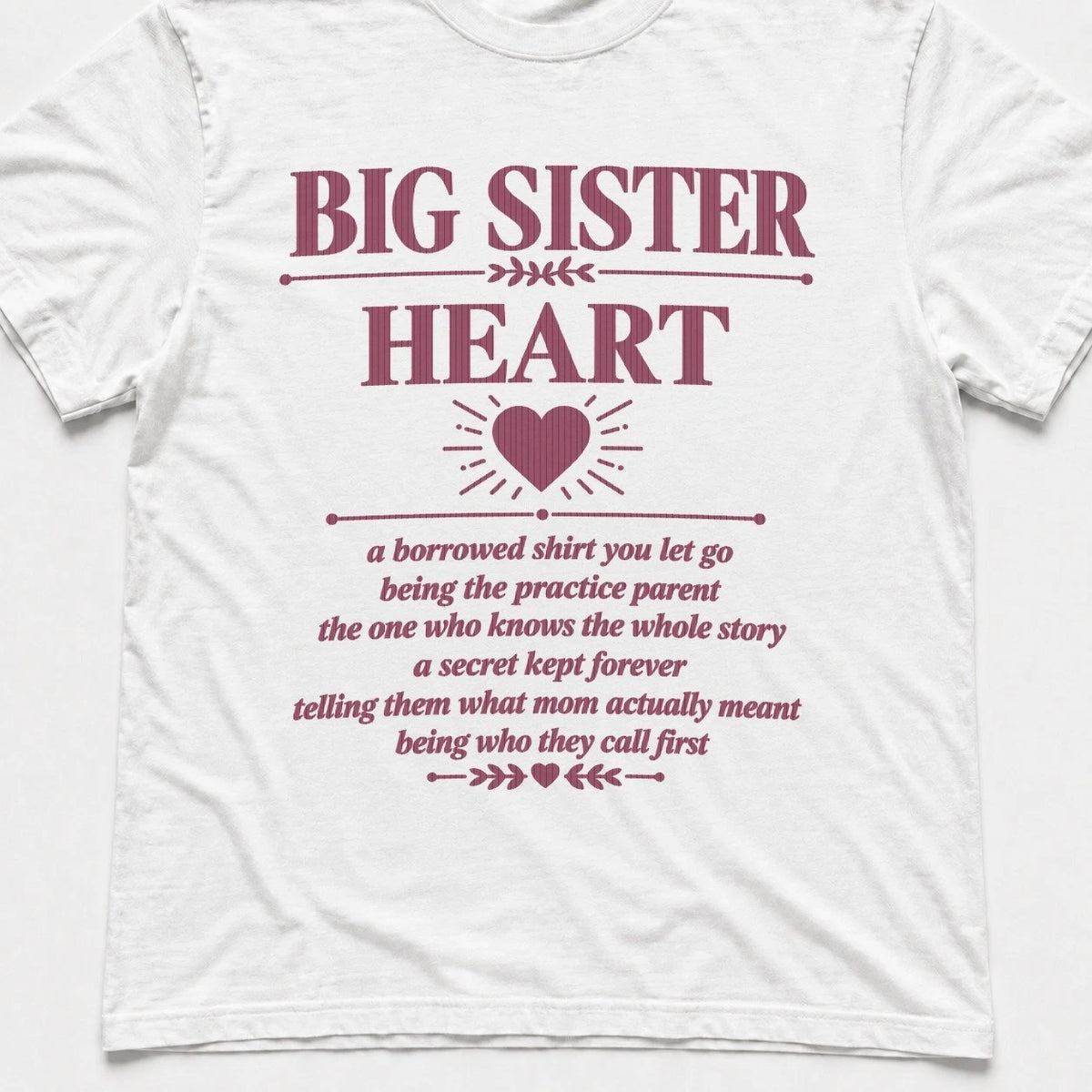 Big Sister Heart Shirt Big Sister Gift Sibling Graphic T Shirt Tee