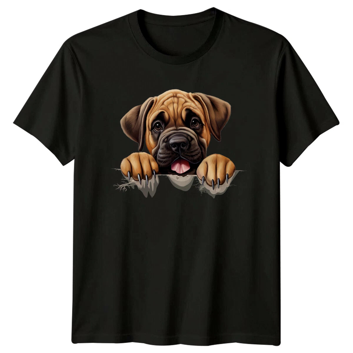 Bullmastiff Puppy Dog Peek-A-Boo Cute Pet Breed Lover T-Shirt
