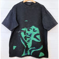RapidStreet T-Shirt Graphic Eyes Relaxed Tee Black Green Men Unisex Streetwear L