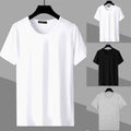 Trendy Solid Color Men's Slim Fit T Shirt with Round Neck and Short Sleeves