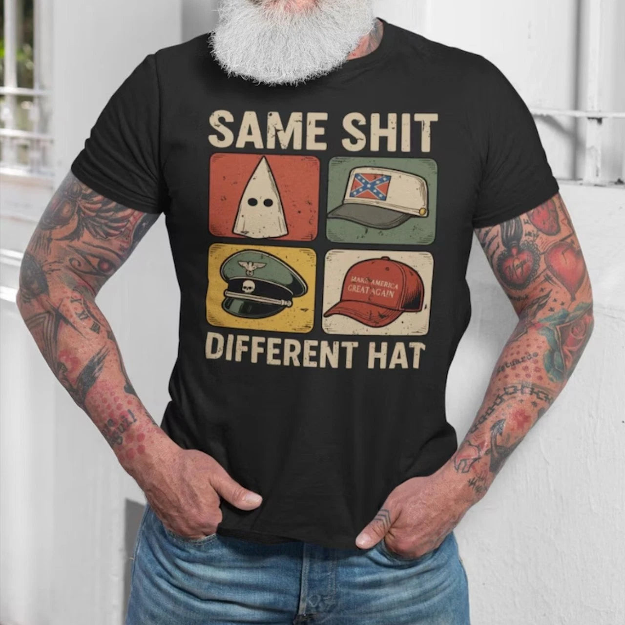 Same Sh!t Different Hat Shirt, Anti Trump Political Shirt, Funny Protest Graphic