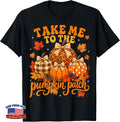 Take Me to The Pumpkin Patch Fall Leopard Plaid Bows Women Tee