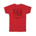 Gift T-Shirt : DESTIN Florida Square Modern Minimalist Font