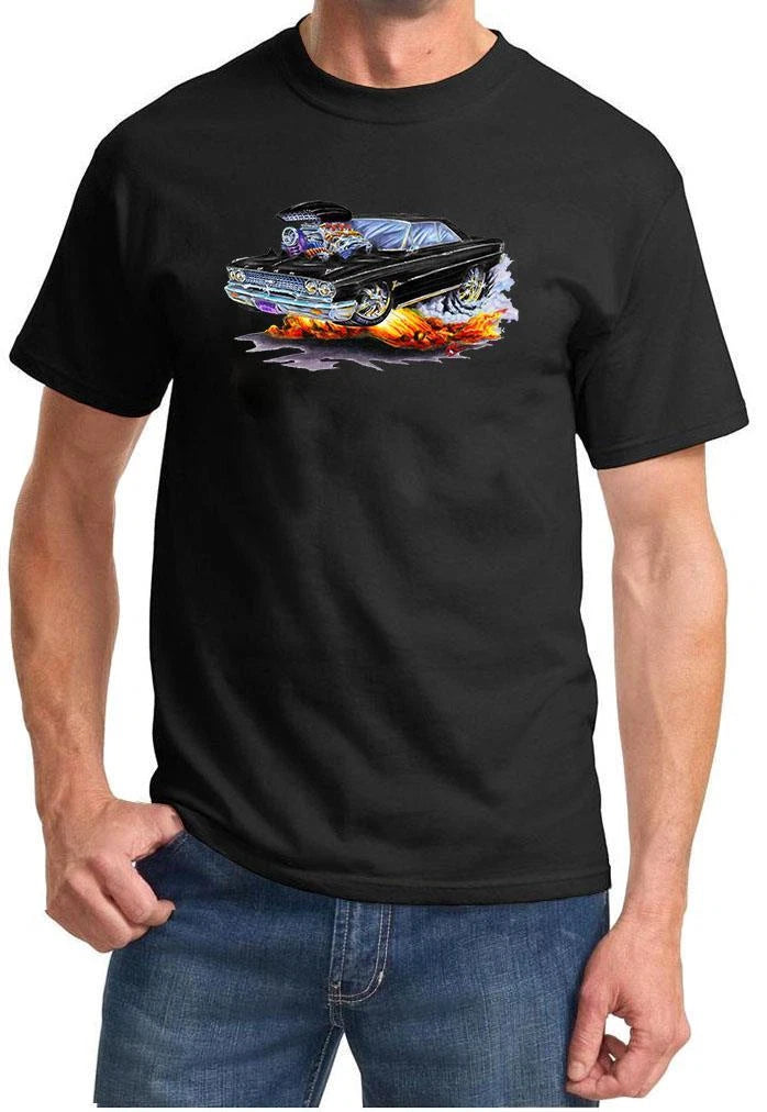 1962 1963 Ford Galaxie Hardtop Cartoon Color Tshirt NEW FREE SHIPPING