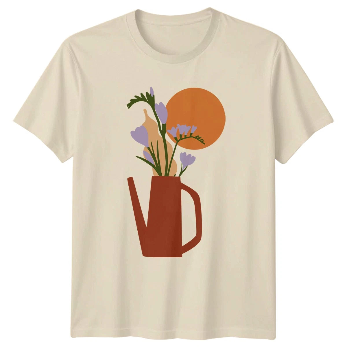 Minimalist Floral Watering Can Womens T-Shirt Garden Gift For Her