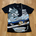 Tom and Jerry Vintage Y2K Graphic Tee Mens Large Black Baggy Fit 2000s Style