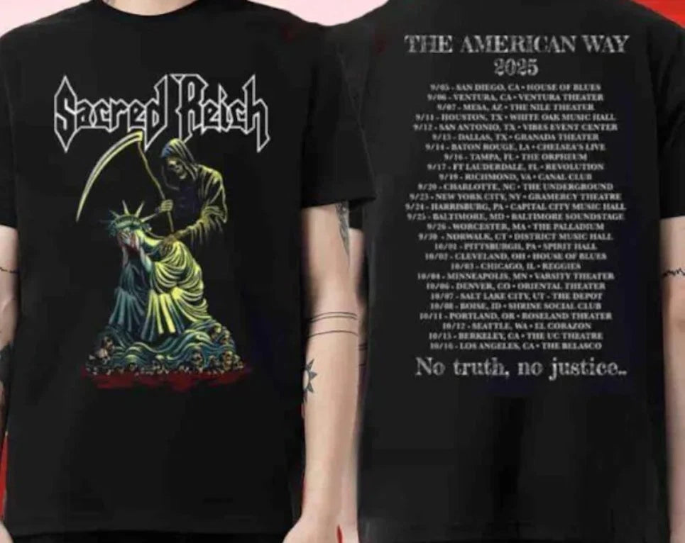 Sacred Reich The American Way 2025 Tour Dates List 2025 t-shirt