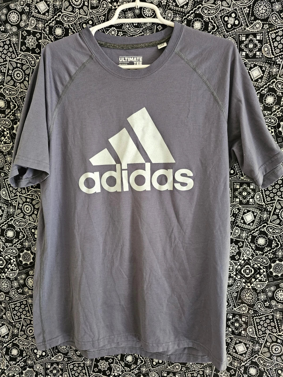 Adidas Men's Ultimate Graphic T-Shirt Size L Gray/White