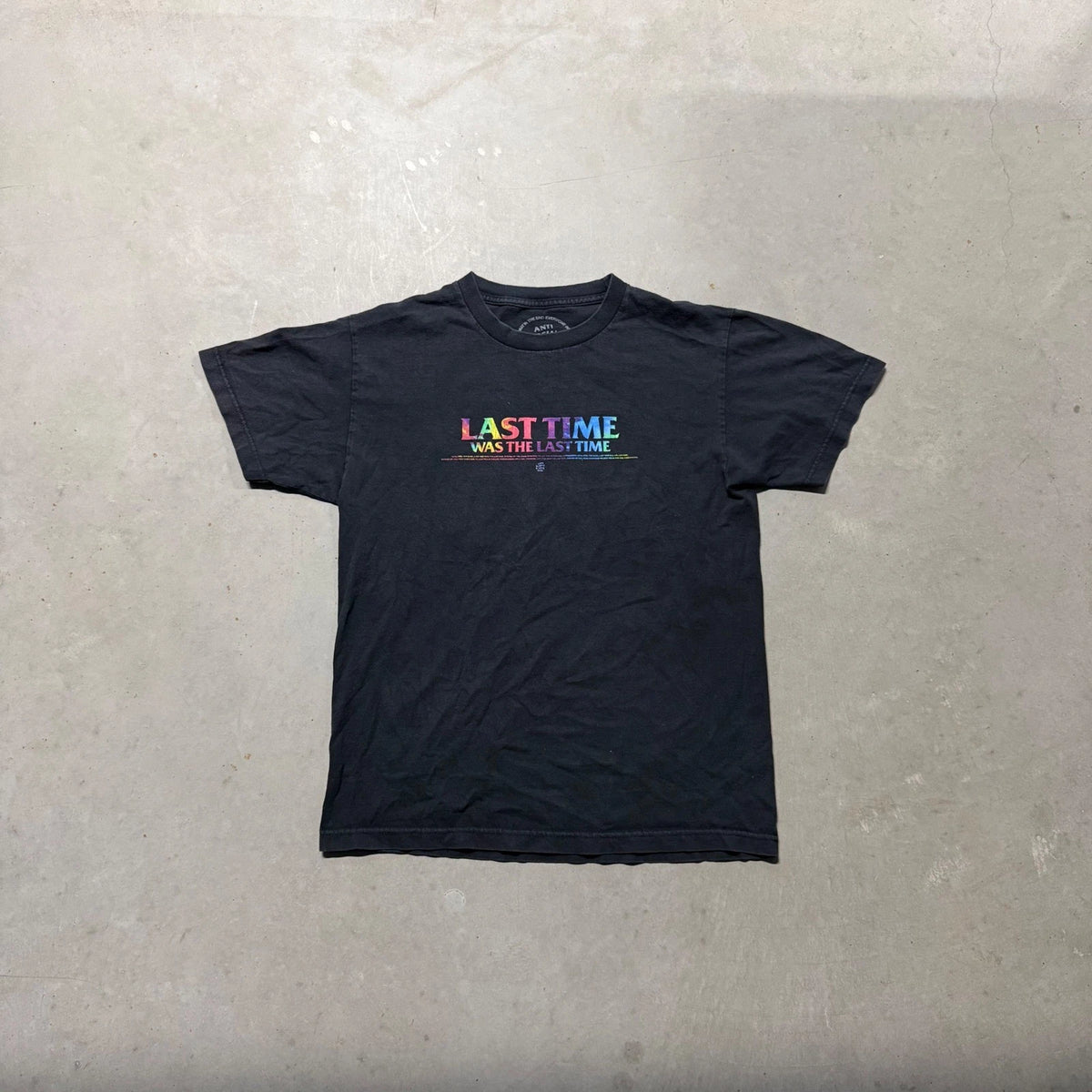Anti Social Social Club T-Shirt Mens M Black Last Time Rainbow Logo Streetwear