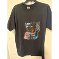 Faded Fruit of the Loom Bad to the Bone Skeleton Cowboy Trucker Graphic Tee L