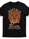 Vintage Buffalo Moth Graphic Plus Size T-Shirt with Cursive Bill’s Body Lotion Q