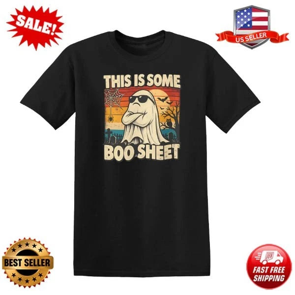 Funny Halloween Ghost Boo Sheet Retro Spooky Graphic T-Shirt
