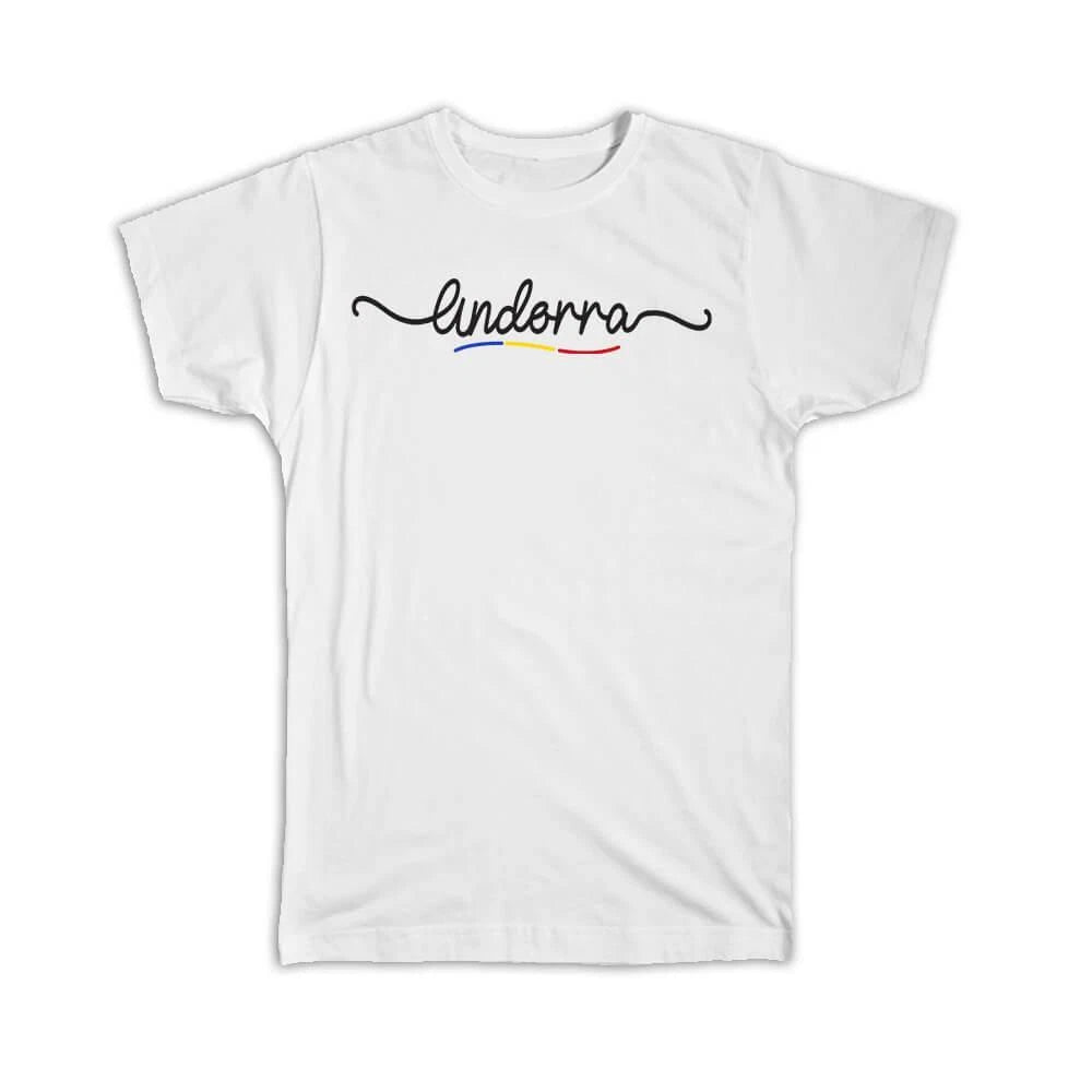 Gift T-Shirt : Andorra Flag Colors Andorran Travel Expat Country Minimalist