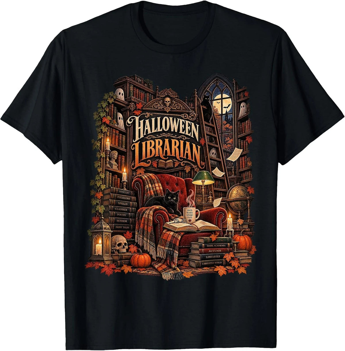 Spooky Librarian Tee for Halloween Celebrations