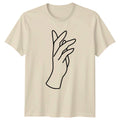 Minimalist Hand Art Gesture Outline T-Shirt Line Art Art Birthday Gift