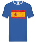 Spain Grunge Style Flag - Mens Ringer - Madrid Barcelona Country Travel