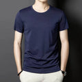 8) Bottoming Trendy Pullover for Men Slim Fit Solid Color Short Sleeve Tee