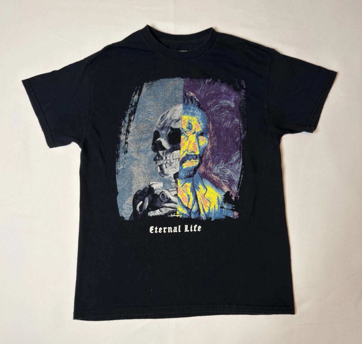 Sick Shirt!! Eternal Life Van Gogh Skull  Graphic T-Shirt Mens M Black
