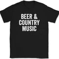 Beer and Country Music T-Shirt Funny Cow Boy Girl Hat Boots Whiskey Drinking Tee