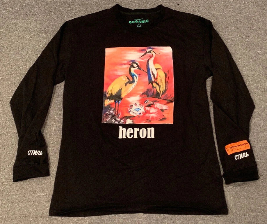 Heron Preston Long Sleeve Shirt XL Made in Italy Creative Organic Cotton
