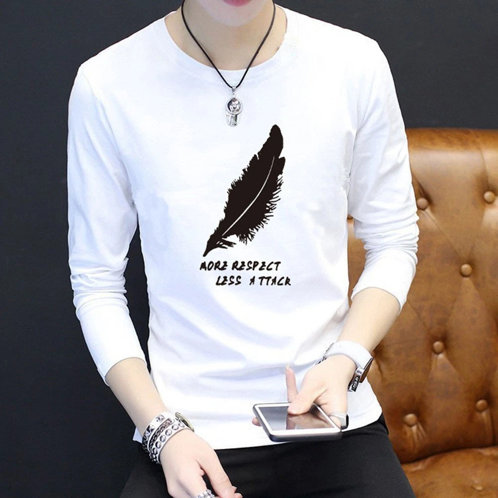 Cotton Round Neck Tee Featuring Trendy Letters Perfect for Any Occasion