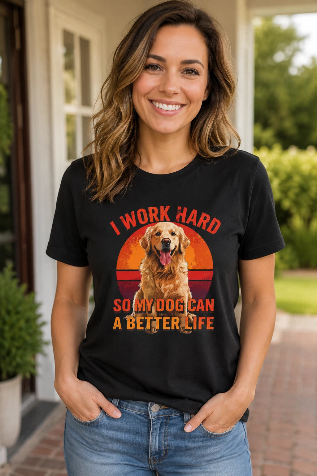 Golden Retriever T-Shirt /Fun Dog /I Work Hard So My Dog Can Have A Better Life