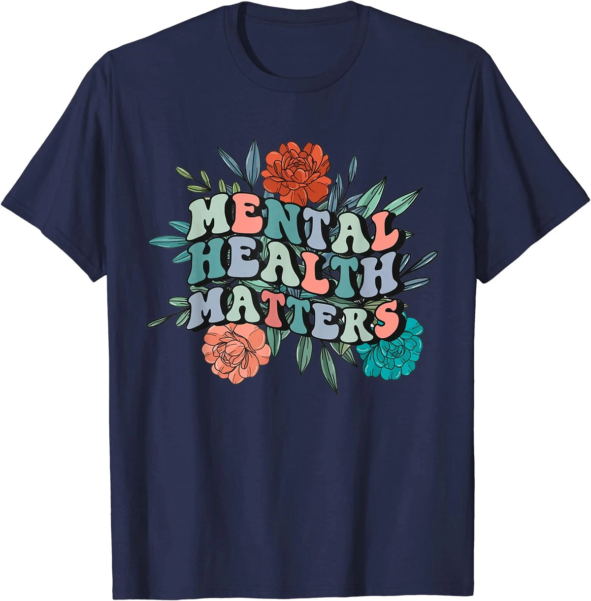 Mental Awareness Mental Health Matters Groovy Flower Unisex T-Shirt