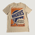 Wheaties Breakfast of Champions Graphic T-Shirt Mens Medium Tan Baseball Retro