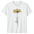 Love T-Shirt Minimalist Floral Nature Flower Birthday Gift For Him And Her