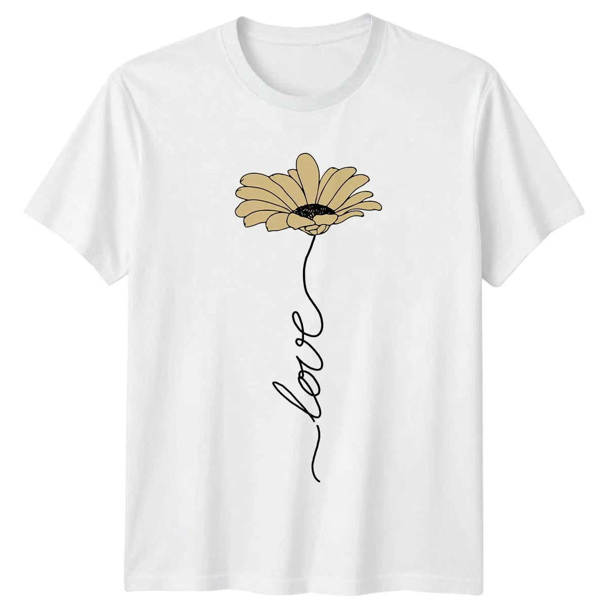 Love T-Shirt Minimalist Floral Nature Flower Birthday Gift For Him And Her