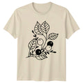 Minimalist Botanical Berry Foliage Line Womens T-Shirt Botanical Line Art