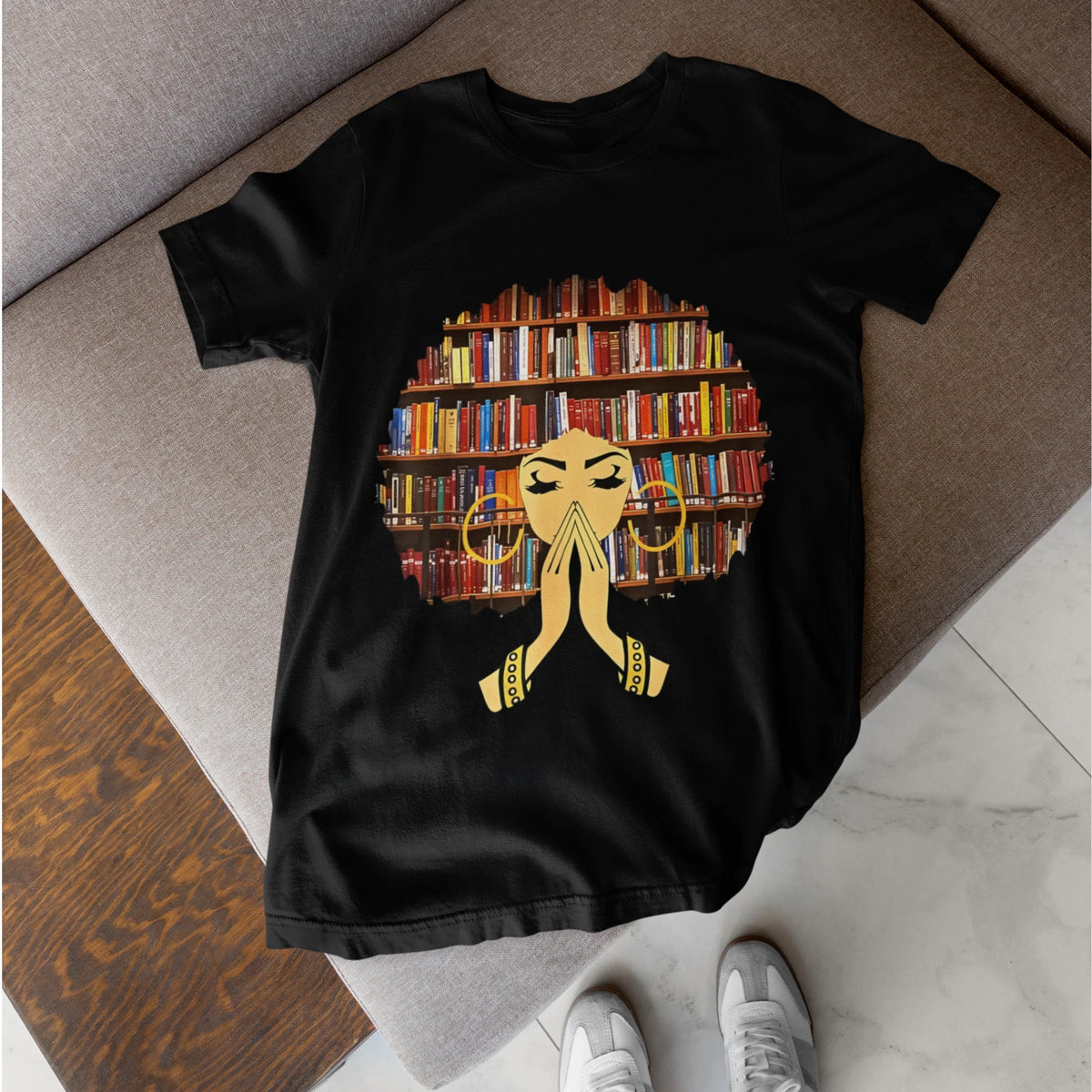 Book Lover Reading Girl Library Graphic T-Shirt Teacher Reader Gift Tee