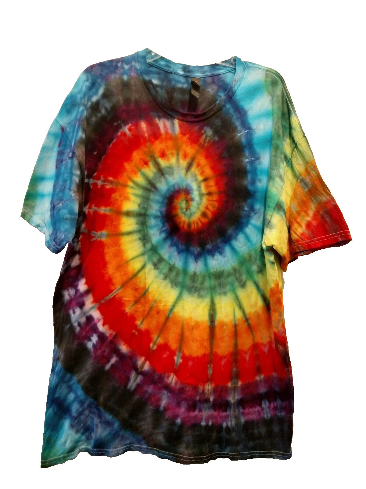 Handmade Spiral Ice Tie Dye Unisex Men Women Sz XL Hippie Cotton Gildan T029