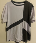 MENS SHORT SLEEVE GREY BLACK AND WHITE SHIRT SIZE MEDIUM