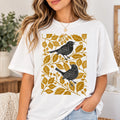 Vintage Songbird Graphic Tee Retro Botanical Bird Nature Shirt