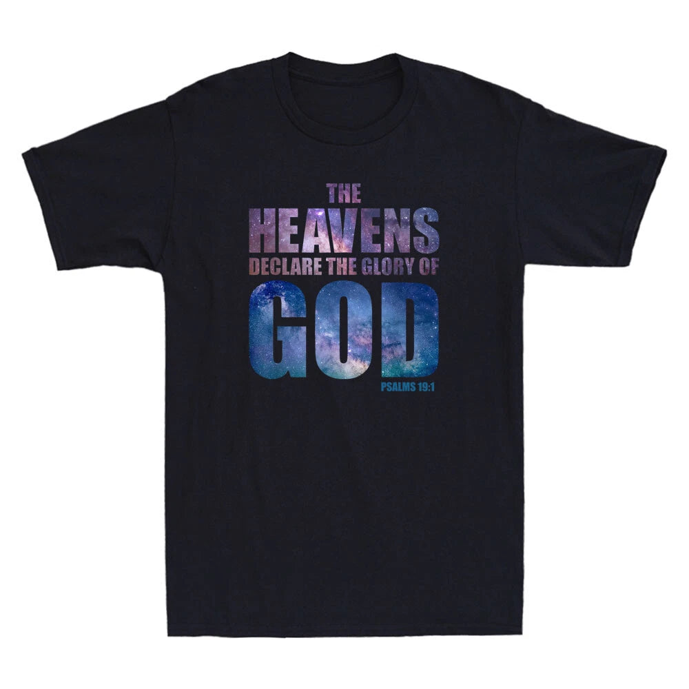 Heavens Declare Glory of GOD Christian Creation Psalm 19:1 Vintage Men's T-Shirt