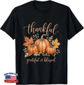 Thankful Grateful Blessed Pumpkin Fall Leaves T-Shirt