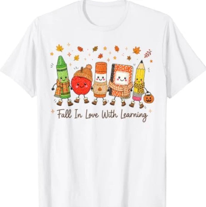 Fall in Love with Learning Teacher Classroom  T-Shirt