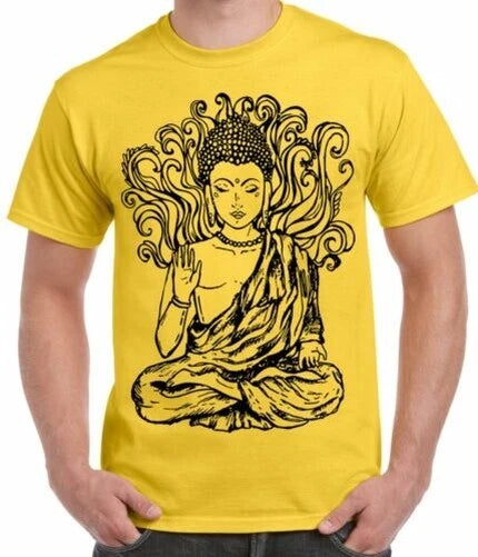 Buddha Design Large Print Men's T-Shirt - Buddhist Buddhism Meditation