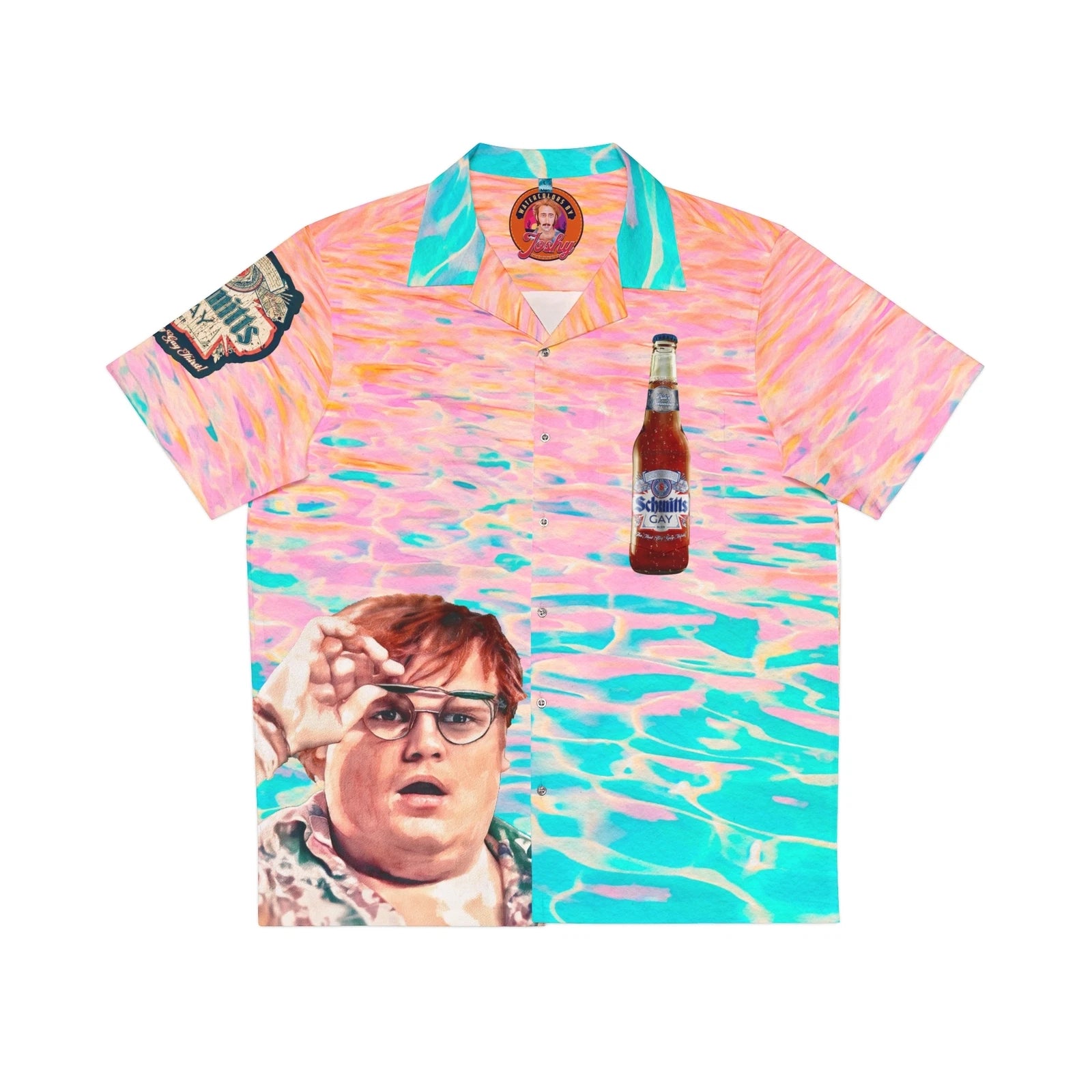 Chris Farley SNL Schmitt's Gay Beer Men's Hawaiian Shirt (AOP)