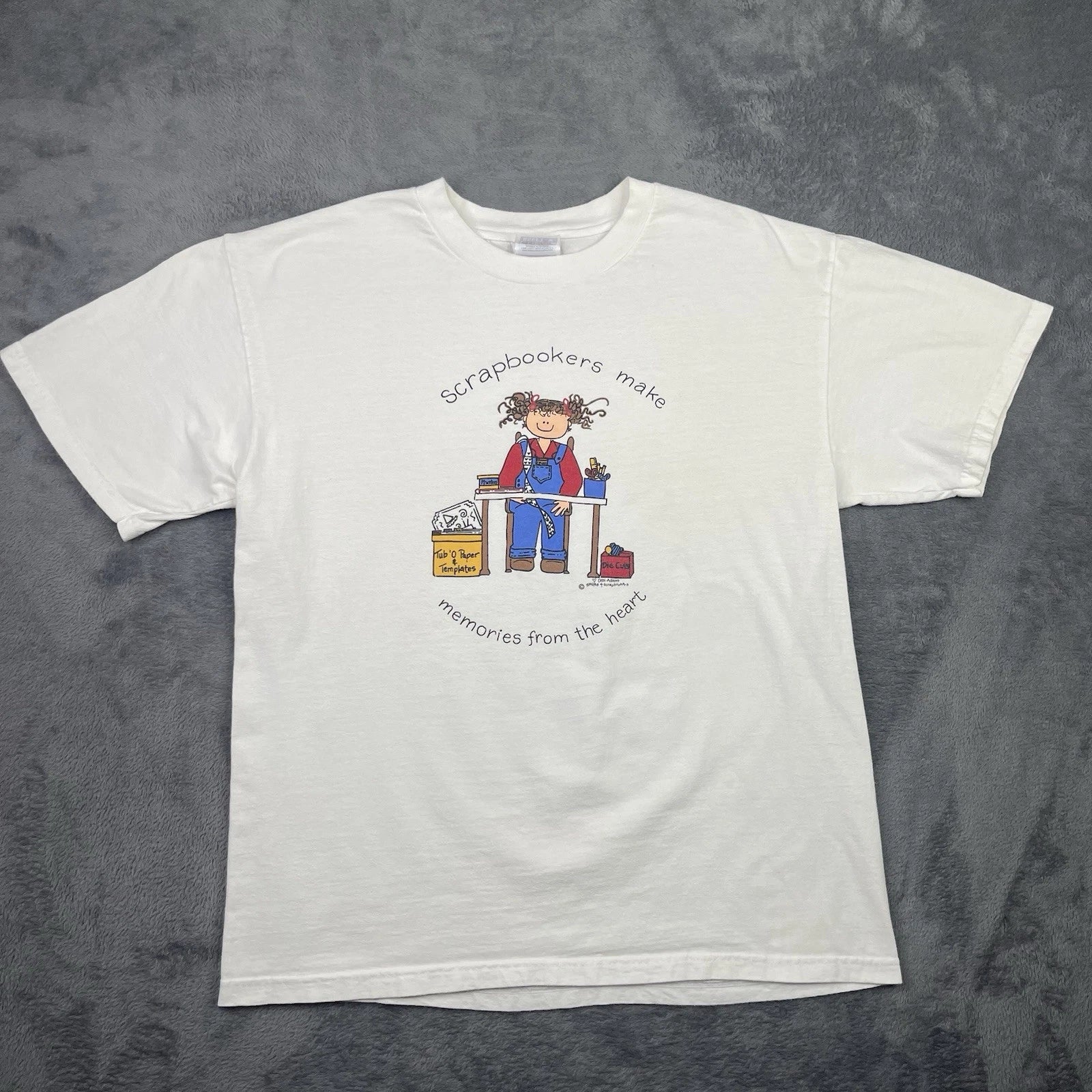 Vintage Arts And Crafts Shirt Adult Large Scrapbooker 90s Artsy Cute Teacher