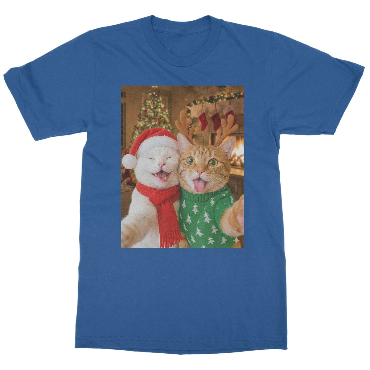 Funny Christmas Cat Selfie - Xmas Holiday Party Gift Unisex T-Shirt